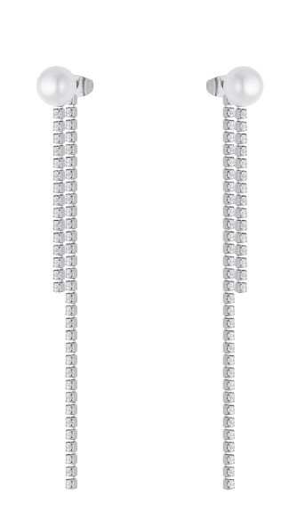 Třpytivé visací náušnice s perličkami a krystaly LJ3020