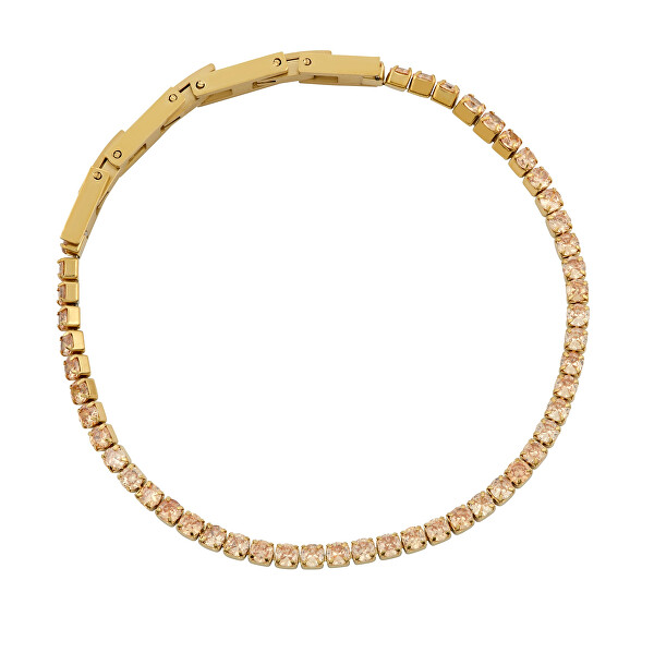 Glitzerndes vergoldetes Armband mit Kristallen MLJ338