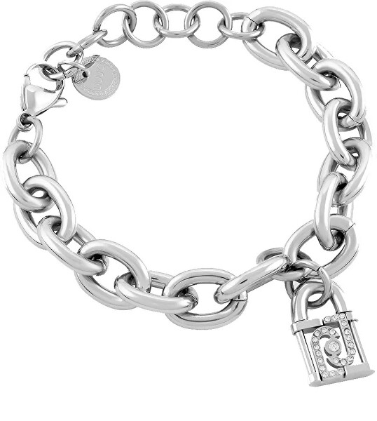 Jellegzetes acél karkötő kristályokkal Chains LJ1673
