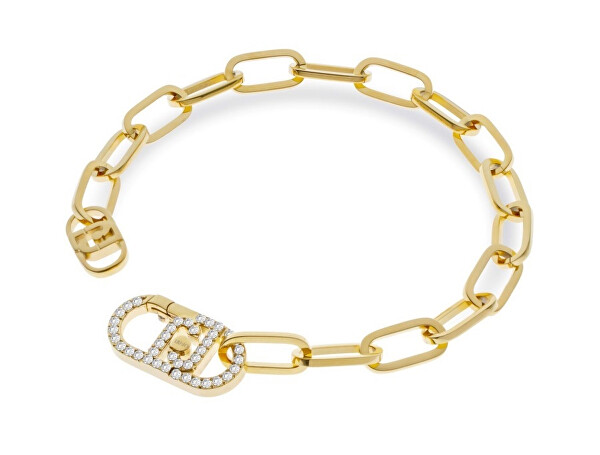 Bracciale massiccio placcato in oro con cristalli Fashion LJ2620