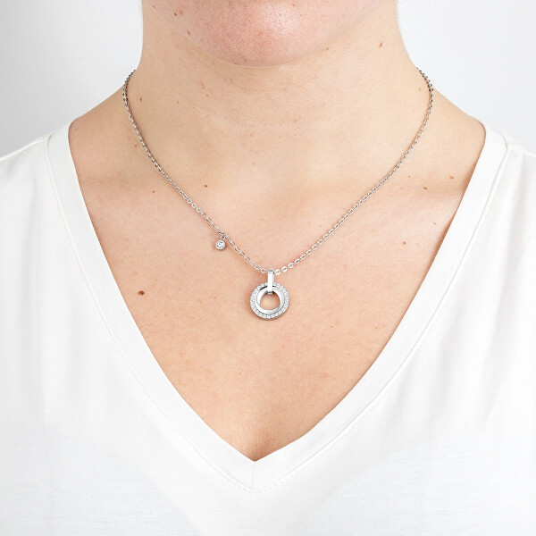 Elegantní ocelový náhrdelník se zirkony Woman Basic LS2176-1/1