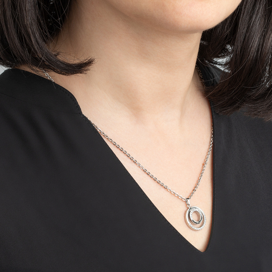 Ocelový náhrdelník s třpytivými zirkony Urban Woman LS2180-1/1