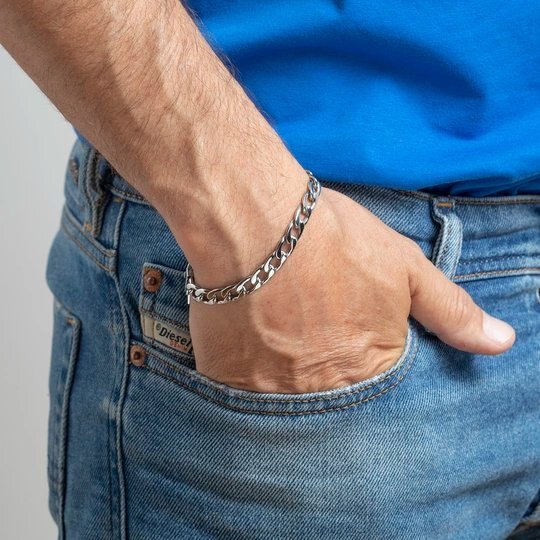 Pánský náramek z oceli Men in Black LS1935-2/1