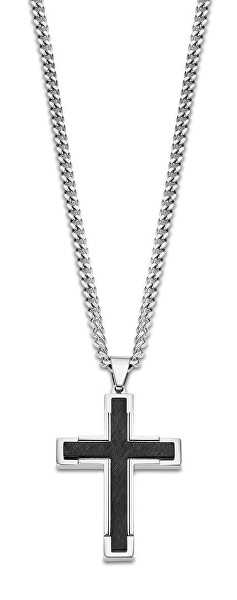 Pánský náhrdelník s křížkem Men in Black LS2256-1/2
