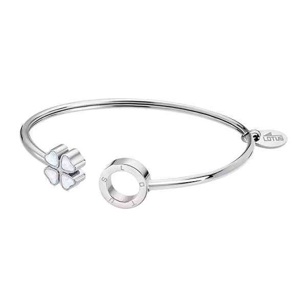 Pevný ocelový náramek se čtyřlístkem Woman Basic LS2183-2/1