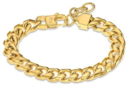 Pozlacený ocelový náramek Men in Black LS2215-2/1