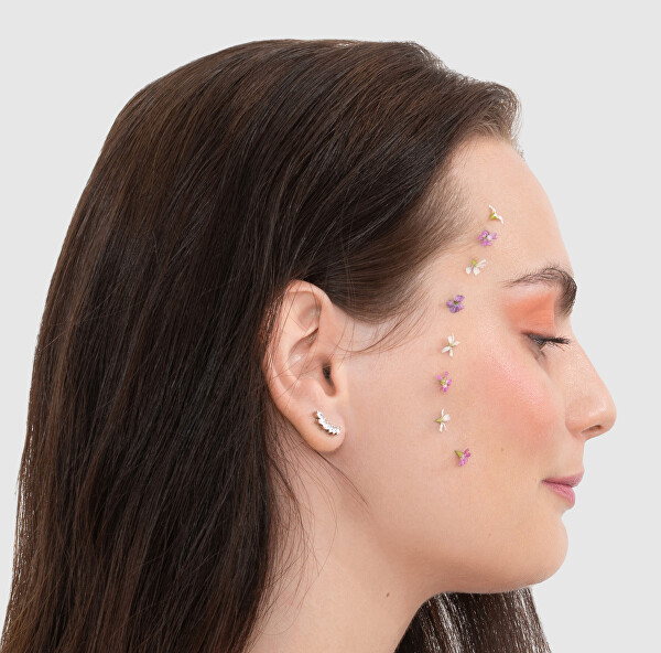 Elegantní stříbrné náušnice se zirkony Lístky Earparty LP3773-4/1