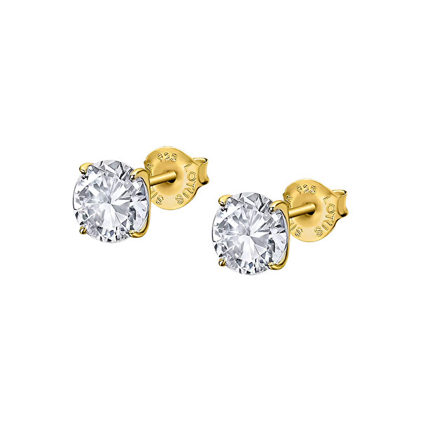 Elegantní pozlacené náušnice s čirými krystaly Swarovski LP2005-4/5