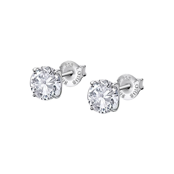 Elegantní stříbrné náušnice s čirými krystaly Swarovski LP2005-4/1