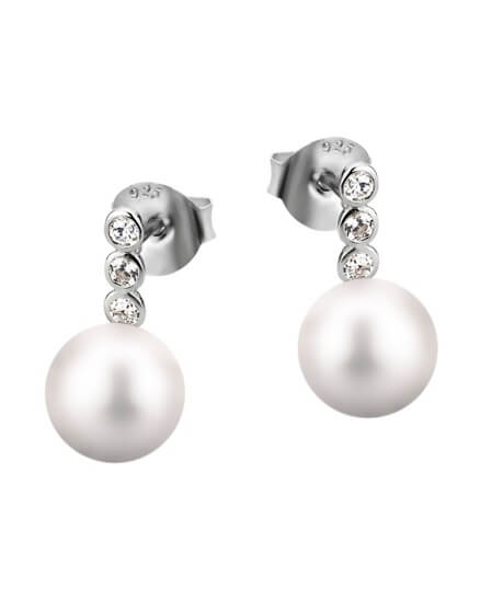 Eleganti orecchini in argento con perle sintetiche LP1278-4/3