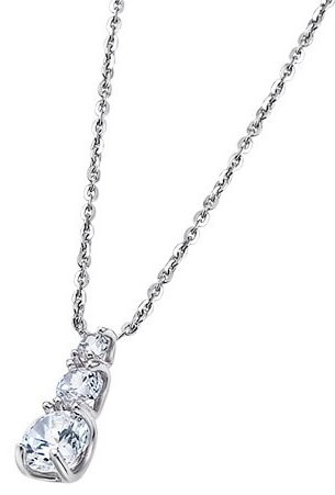 Elegantní stříbrný náhrdelník s čirými zirkony LP1289-1/1