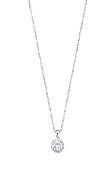 Elegantní stříbrný náhrdelník s čirými zirkony LP3104-1/1 (řetízek, přívěsek)
