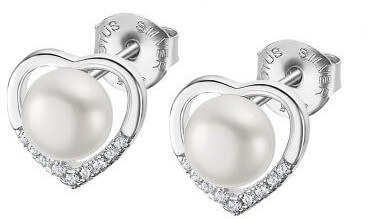 Cercei blânzi din argint cu zirconi și perle 2in1 LP3308-4 / 1
