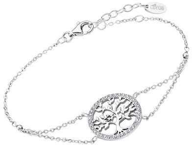 Bracciale delicato in argento da donna Albero della Vita con zirconi trasparenti LP1746-2/1