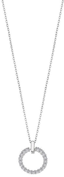 Půvabný stříbrný náhrdelník s čirými zirkony LP3100-1/1