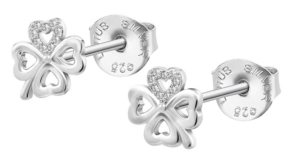 Stříbrné náušnice třpytivé čtyřlístky Mystic LP3305-4/1