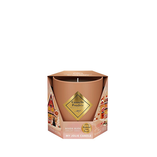 Lumânare parfumată 40h cu brățară My Jolie Candle Village Scorțișoară praf 320163