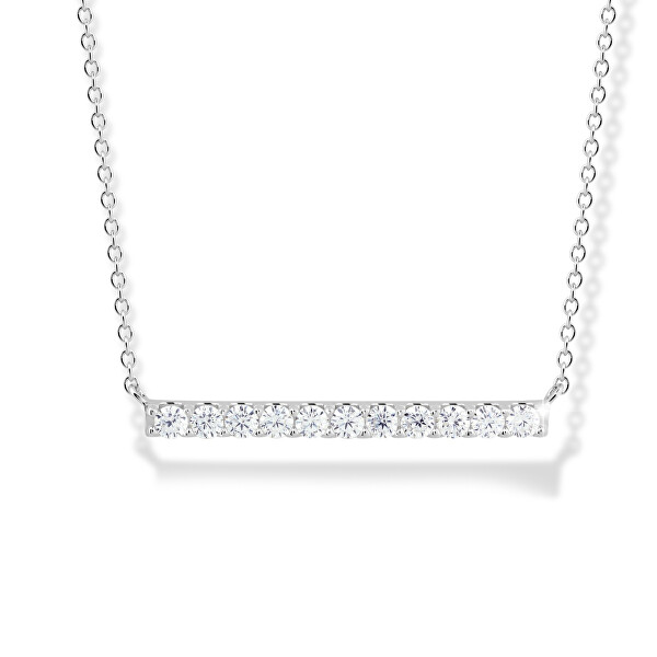 Elegantní stříbrný náhrdelník se zirkony M43088