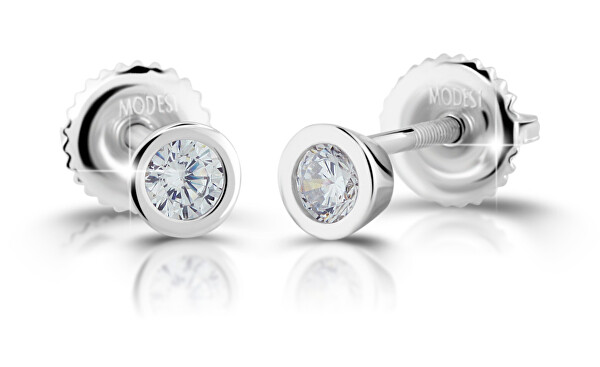 Delicati orecchini in argento con zirconi M00922