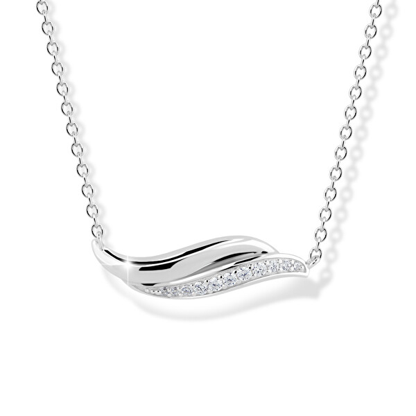 Módní stříbrný náhrdelník se zirkony M00240