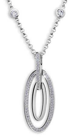 Elegante Silberkette mit Zirkonen WYDBK-N (Halskette, Anhänger)
