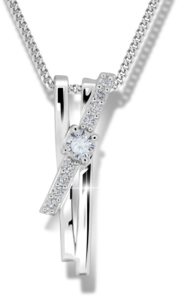 Překrásný stříbrný náhrdelník M41098 (řetízek, přívěsek)