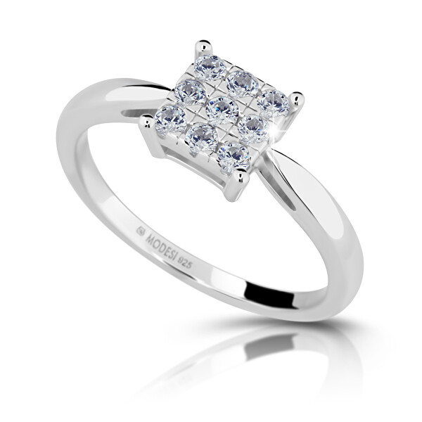 Stříbrný prsten s kubickými zirkony M01311
