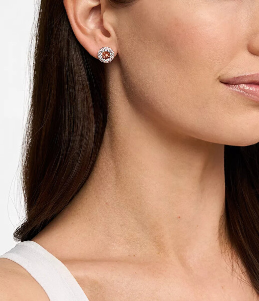 Blyštivé pozlacené náušnice s kubickými zirkony MKC1827791