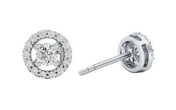 Elegantní stříbrné náušnice s čirými zirkony MKC1823040