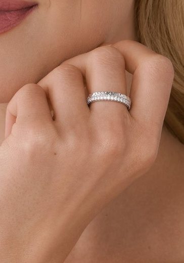 Elegantný strieborný prsteň so zirkónmi MKC1581AN040