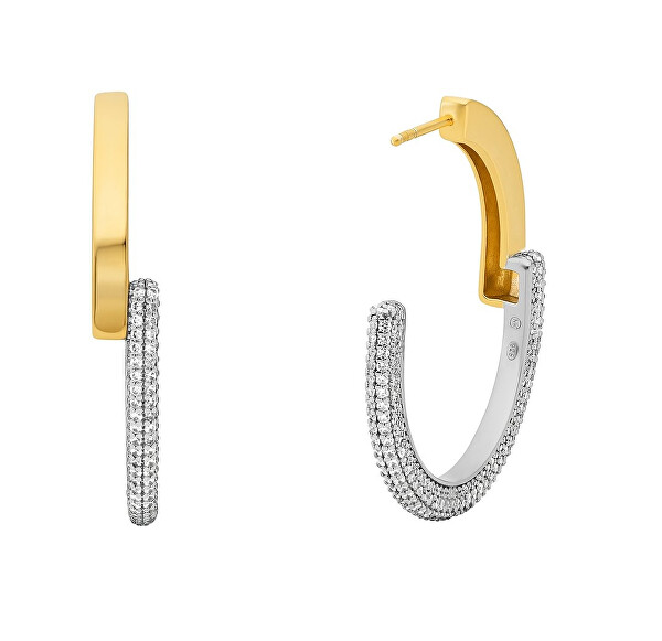 Luxusní bicolor náušnice se zirkony Premium MKC1752CZ931