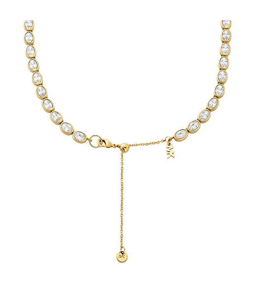 Luxusní pozlacený náhrdelník s kubickými zirkony Bezel MKJ8469710