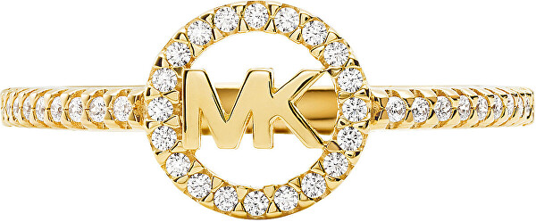 Luxusné pozlátený prsteň so zirkónmi MKC1250AN710