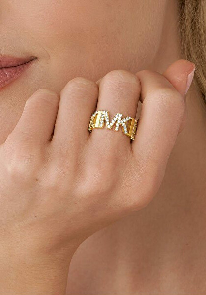 Anello di lusso placcato in oro con zirconi MKJ7961710