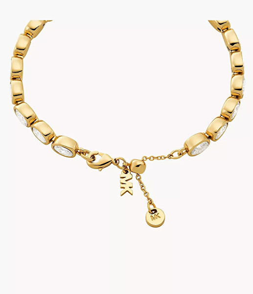 Oslnivý pozlacený náramek s kubickými zirkony Bezel MKJ8470710