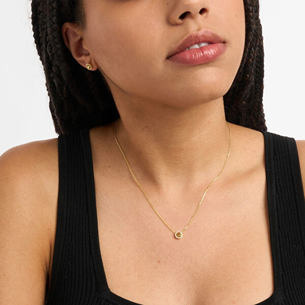 Pozlacená souprava luxusních šperků MKC1837SET (náhrdelník, náušnice)