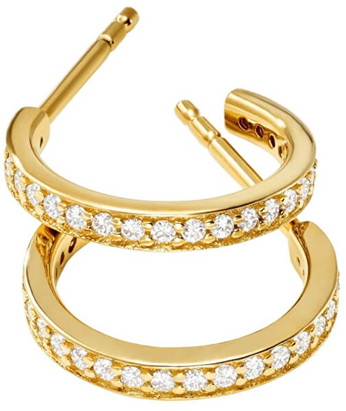 Vergoldete runde Ohrringe mit Kristallen MKC1177AN710