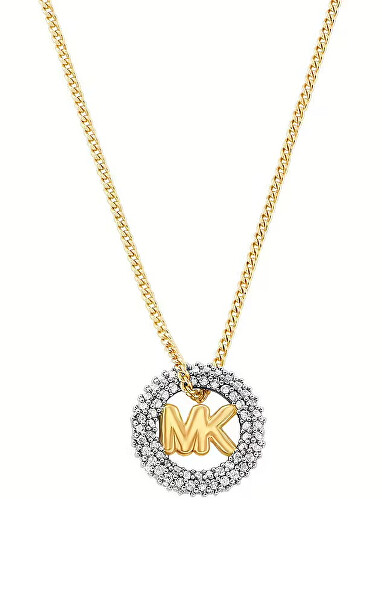 Pozlacený dámský náhrdelník s kubickými zirkony Premium MKJ8546931