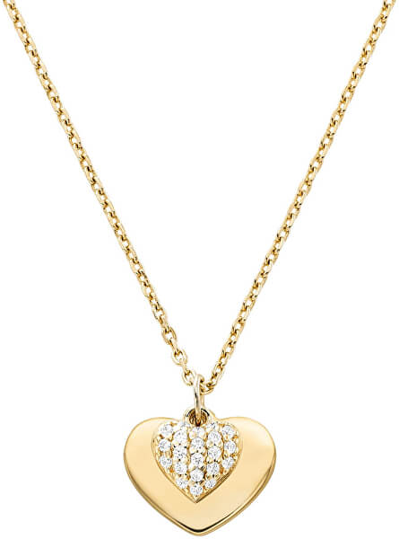 Pozlacený stříbrný náhrdelník se srdcem MKC1120AN710 (řetízek, přívěsek)
