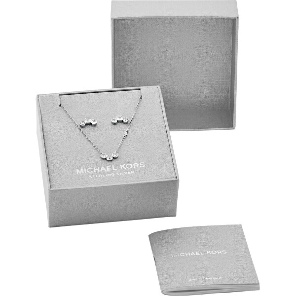 Půvabná souprava stříbrných šperků MKC1767SET (náhrdelník, náušnice)