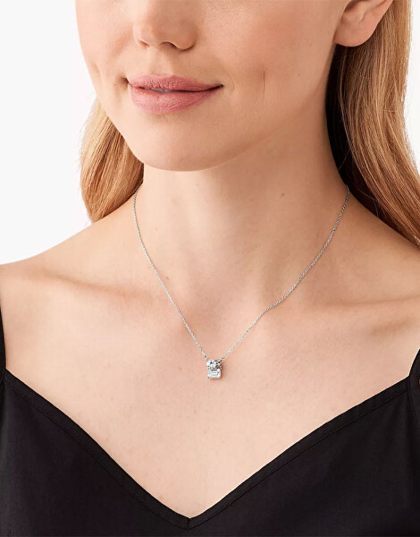 Slušivý stříbrný náhrdelník se zirkony MKC1660CZ040
