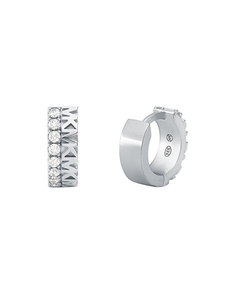 Stříbrné kruhové náušnice s kubickými zirkony Premium MKC1579AN040