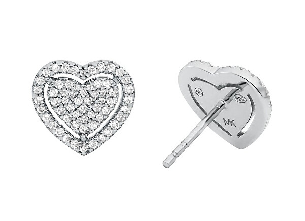 Srdíčkové náušnice se zirkony Kors Love MKC1750CZ040