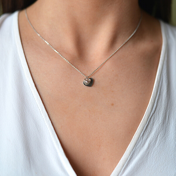 Stříbrný náhrdelník se srdcem MKC1120AN040 (řetízek, přívěsek)