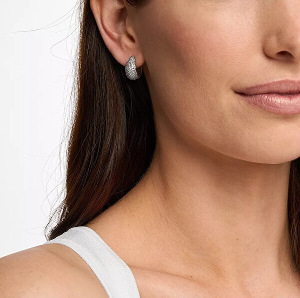 Třpytivé kruhové náušnice Teardrop Metallic Muse MKJ8580040