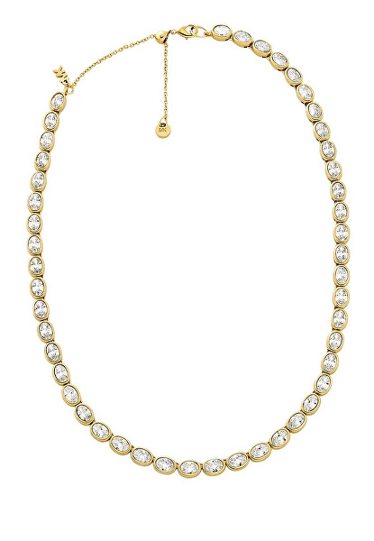 Luxusní pozlacený náhrdelník s kubickými zirkony Bezel MKJ8469710