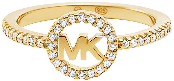 SLEVA - Luxusní pozlacený prsten se zirkony MKC1250AN710
