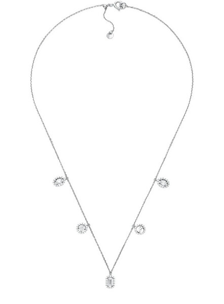 Třpytivý stříbrný náhrdelník se zirkony Premium MKC1822040