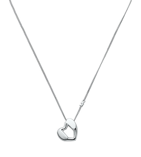 Něžný stříbrný náhrdelník se srdcem Love Kors MKC1777040