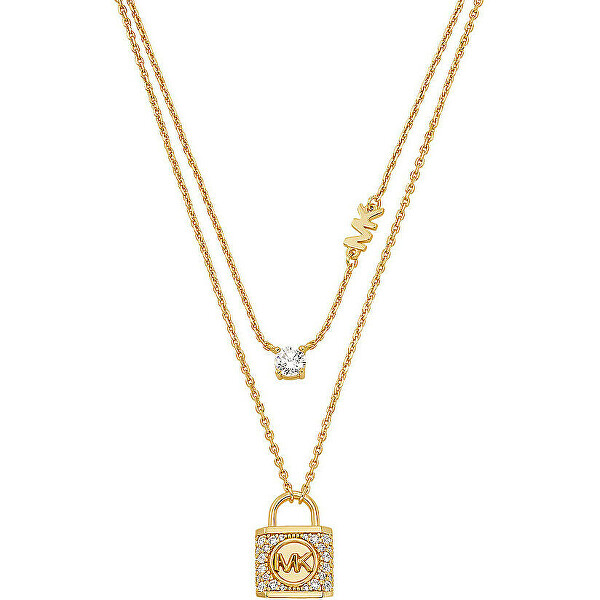 Originálny dvojitý pozlátený náhrdelník Kors MK MKC1630AN710